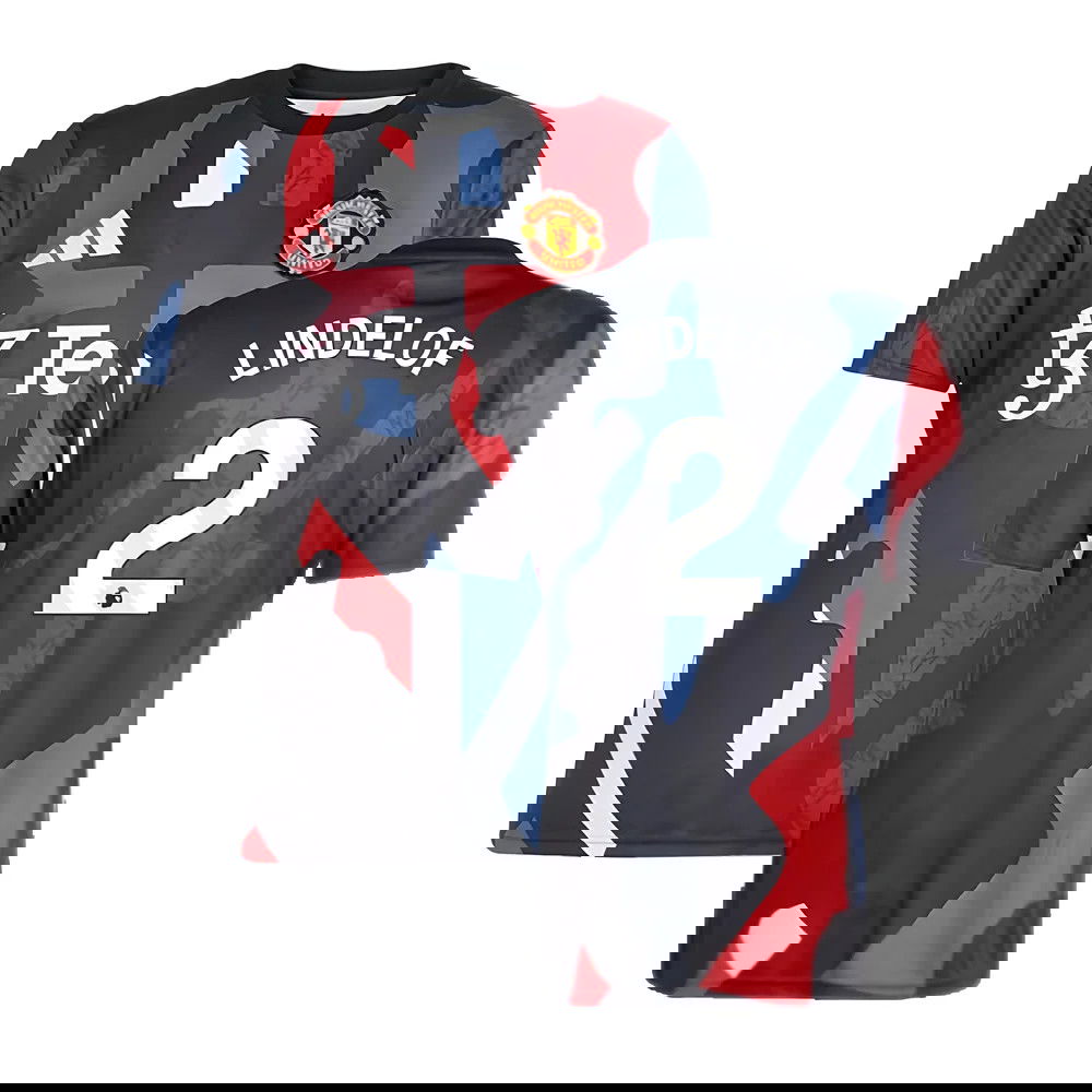 2024-2025 Man Utd Pre-Match Jersey (Black) (Lindelof 2)