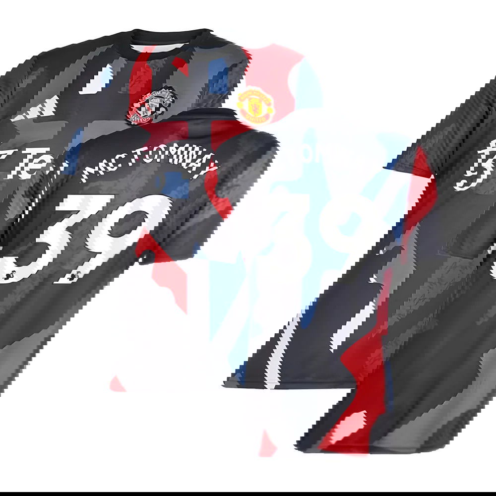 2024-2025 Man Utd Pre-Match Jersey (Black) (McTominay 39)