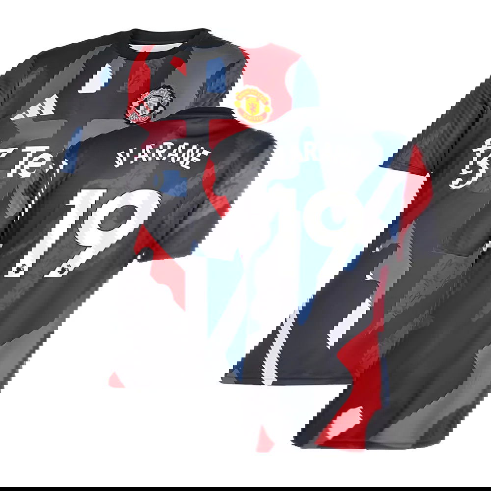 2024-2025 Man Utd Pre-Match Jersey (Black) (Varane 19)