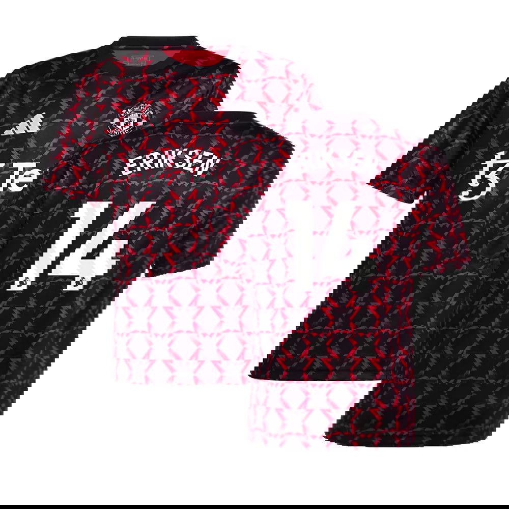 2024-2025 Man Utd Pre-Match Shirt (Black) - Kids (Eriksen 14)