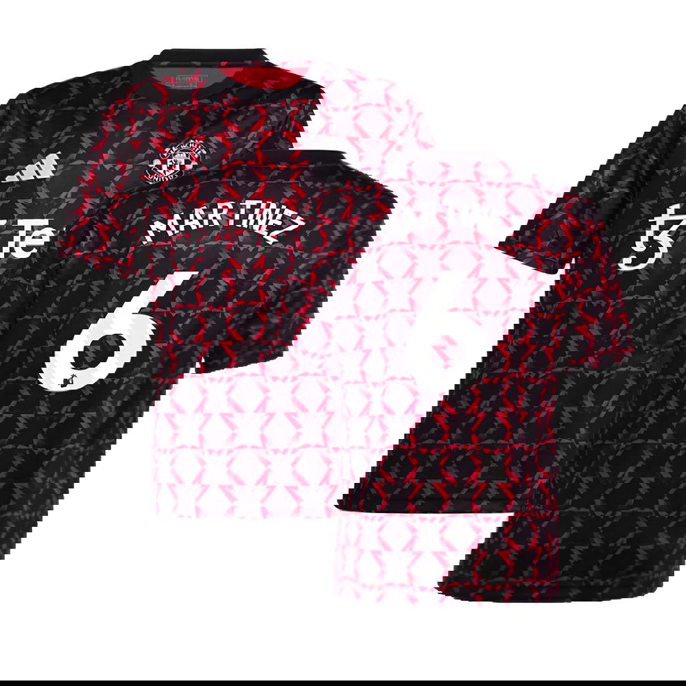 2024-2025 Man Utd Pre-Match Shirt (Black) - Kids (Martinez 6)