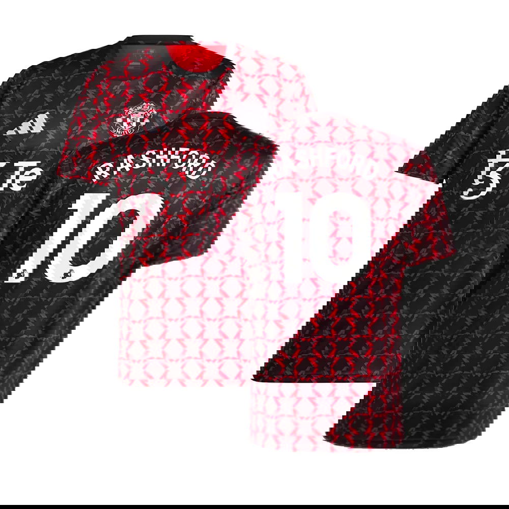 2024-2025 Man Utd Pre-Match Shirt (Black) (Rashford 10)