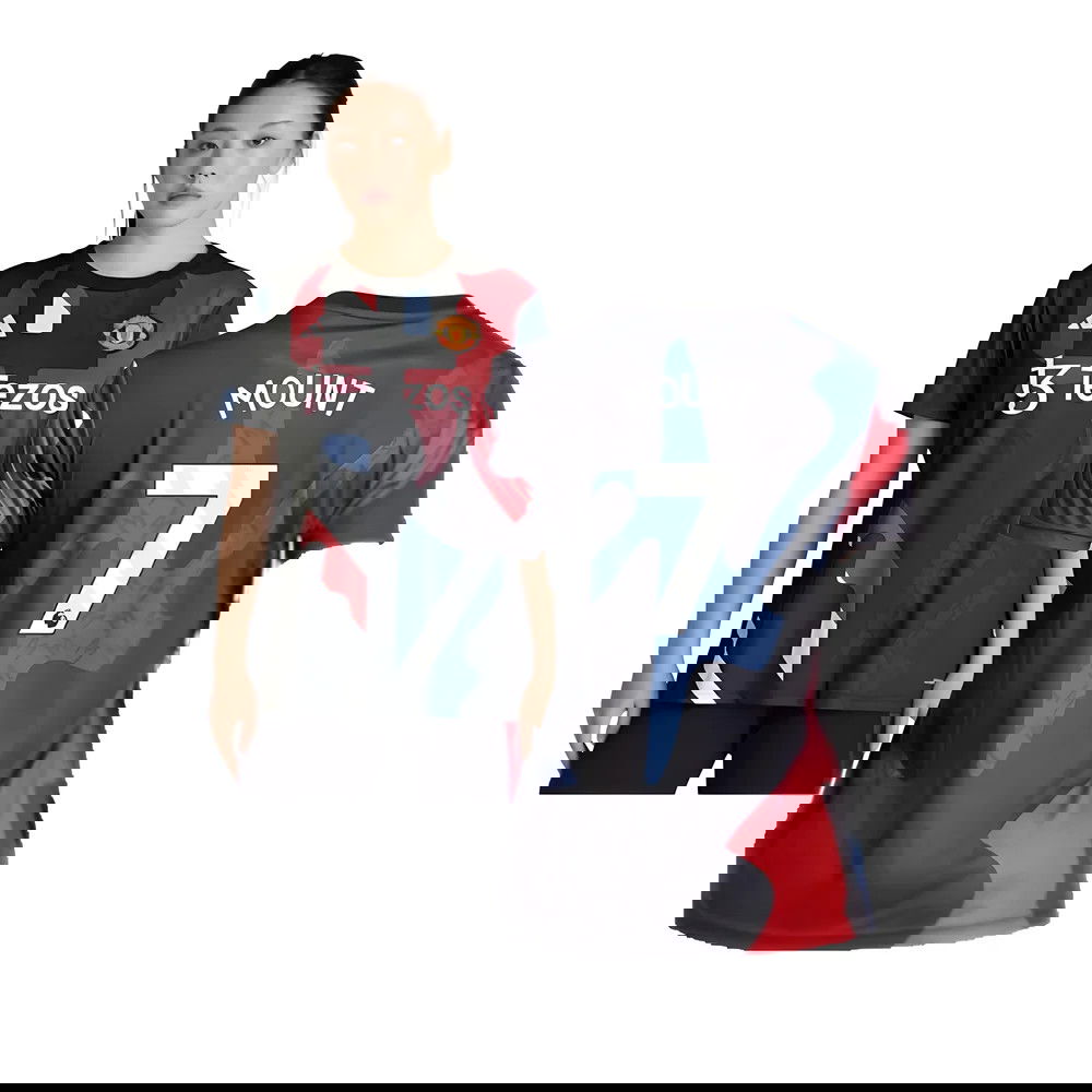 2024-2025 Man Utd Pre-Match Shirt (Black) - Womens (Mount 7)