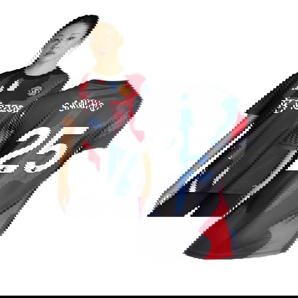 2024-2025 Man Utd Pre-Match Shirt (Black) - Womens (Sancho 25)