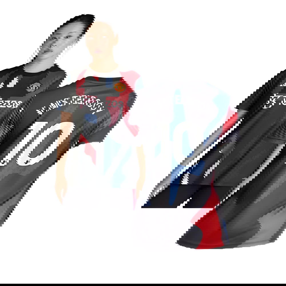 2024-2025 Man Utd Pre-Match Shirt (Black) - Womens (V.Nistelrooy 10)