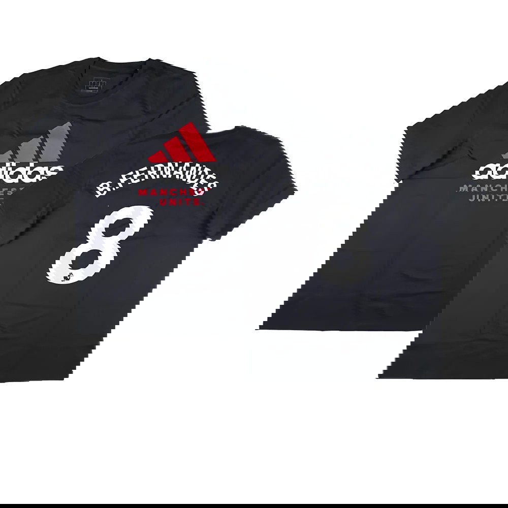 2024-2025 Man Utd Seasonal Graphic Tee (Night Grey) (B.Fernandes 8)