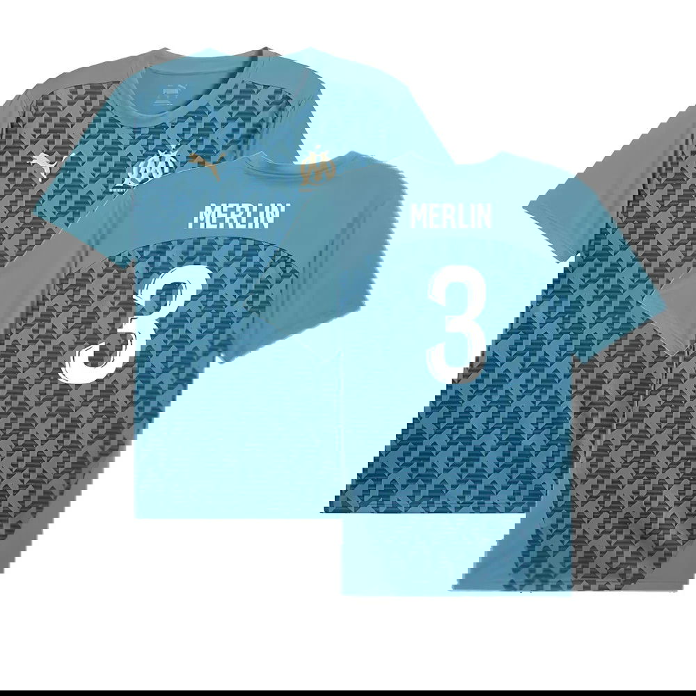 2024-2025 Marseille Pre-Match Shirt (Bold Blue) (Merlin 3)
