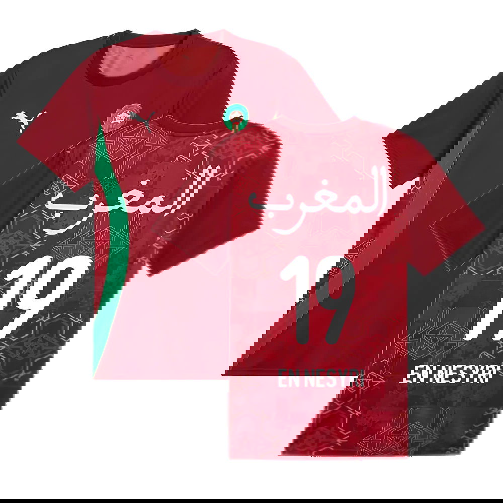 2024-2025 Morocco Prematch SS Jersey (Red) (En Nesyri 19)