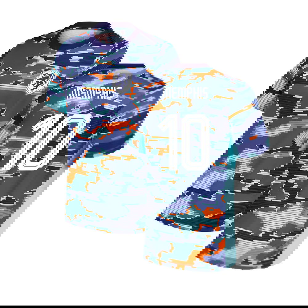 2024-2025 Netherlands Pre-Match Training Shirt (Blue) - Kids (Memphis 10)