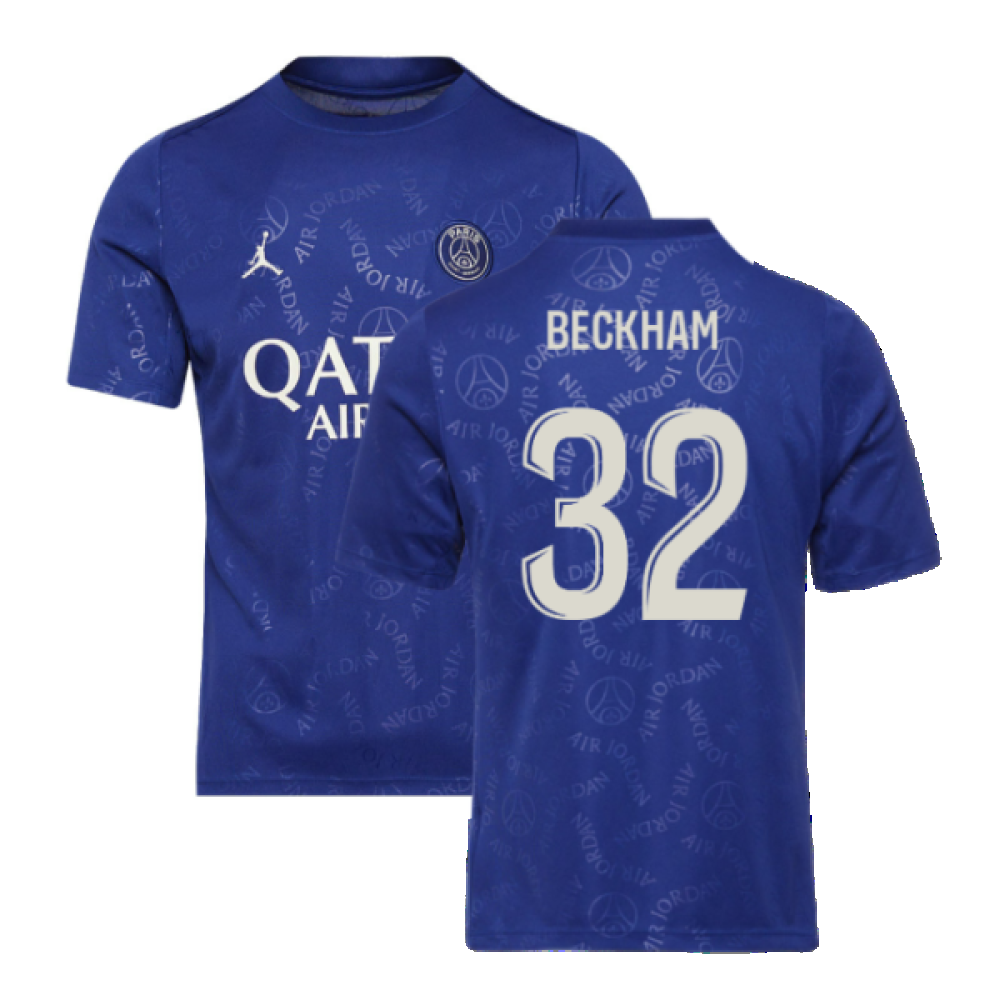 2024-2025 PSG Academy Pro Fourth Pre-Match Top (Blue) (Beckham 32)