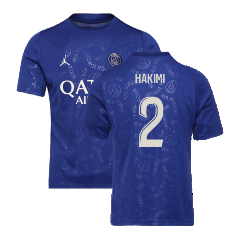2024-2025 PSG Academy Pro Fourth Pre-Match Top (Blue) (Hakimi 2)