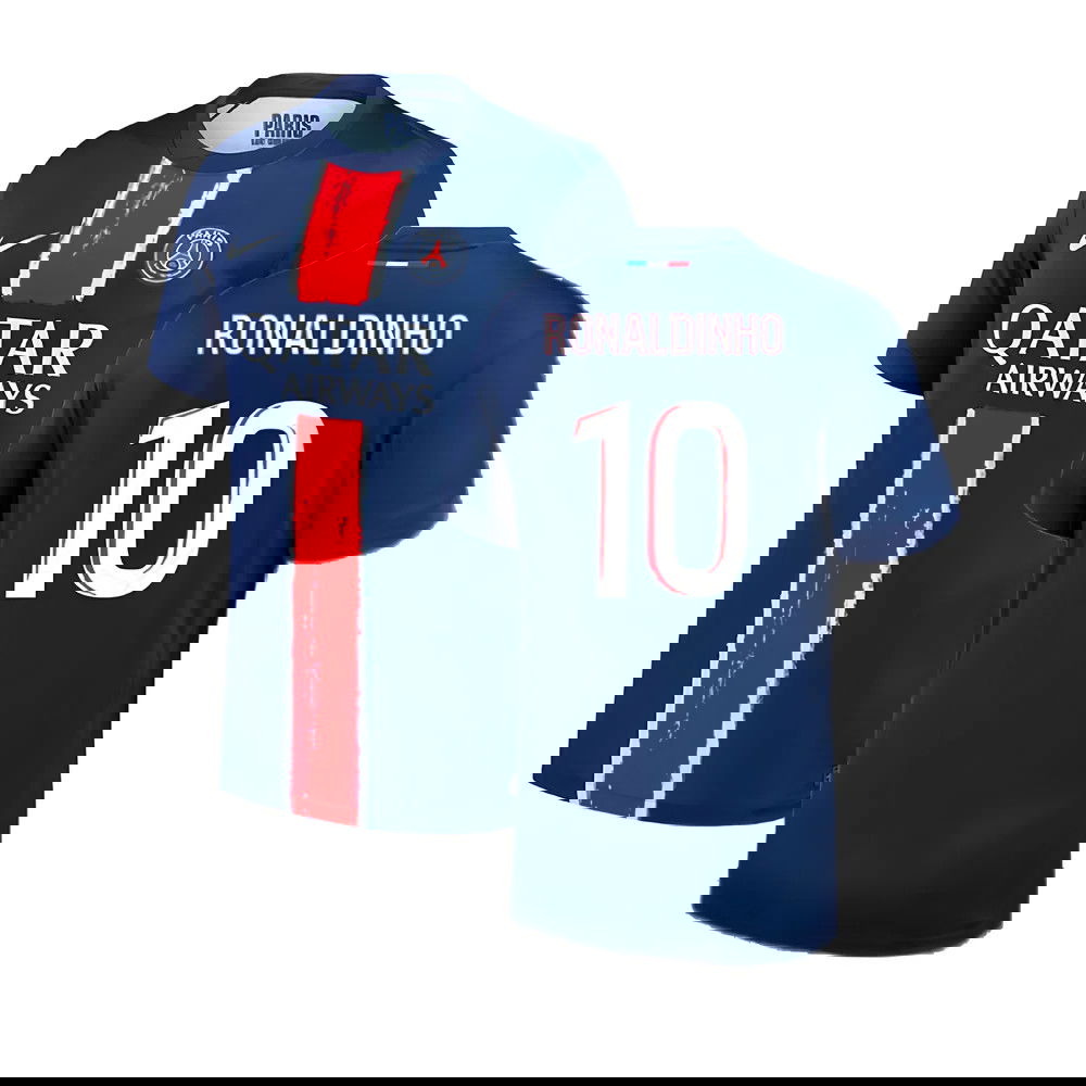 2024-2025 PSG Paris Saint Germain Home Shirt (Kids) (Ronaldinho 10)