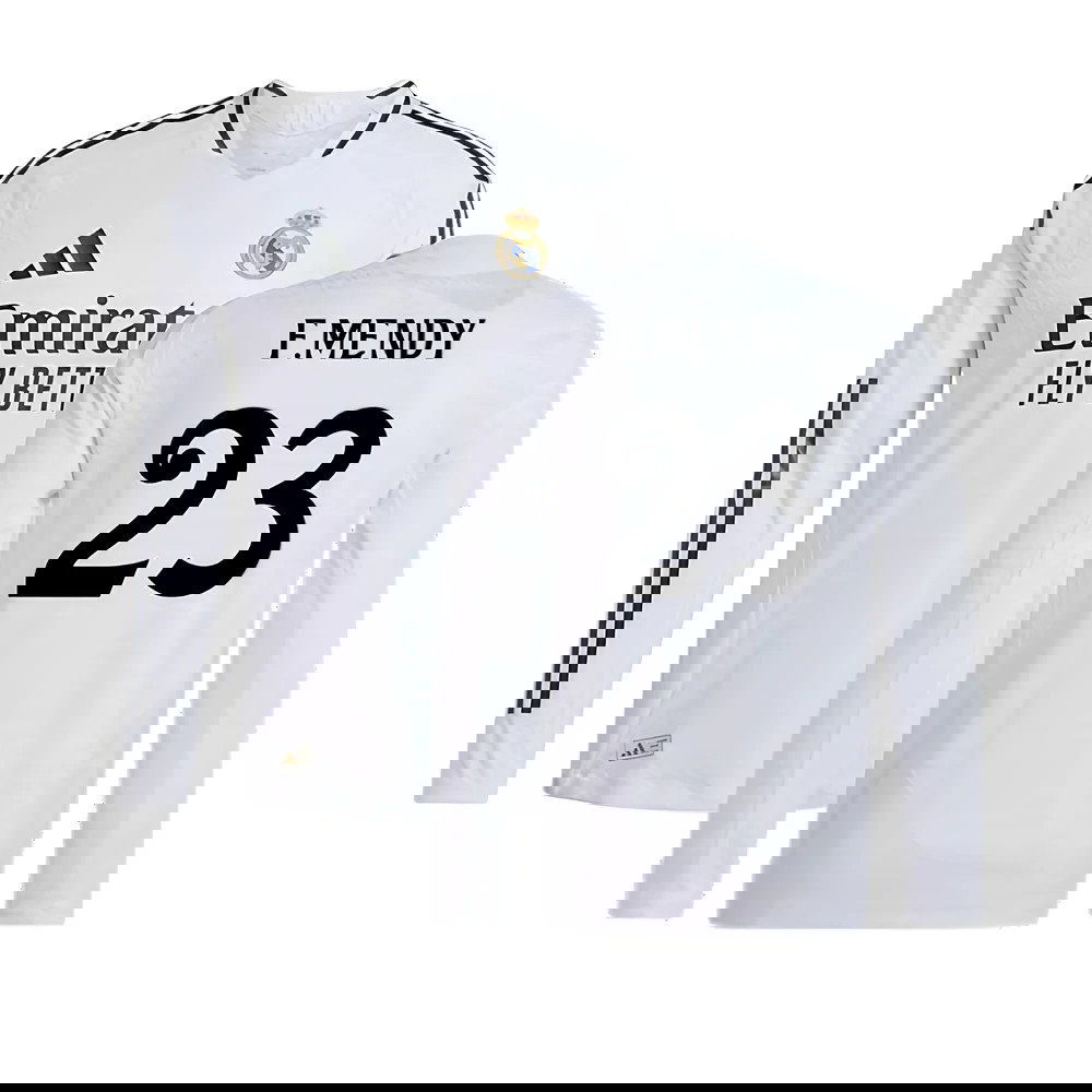 2024-2025 Real Madrid Authentic Long Sleeve Home Shirt (F.Mendy 23)