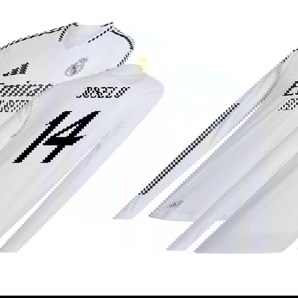 2024-2025 Real Madrid Authentic Long Sleeve Home Shirt (Joselu 14)