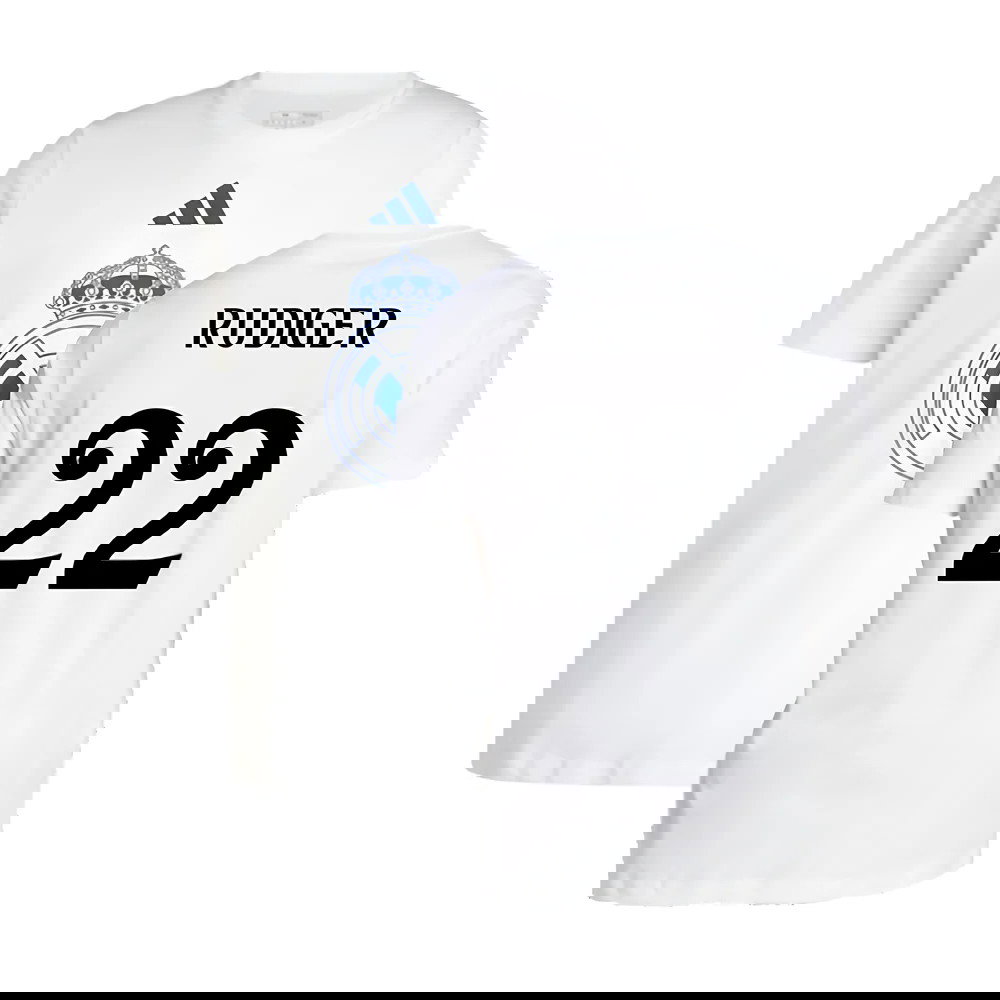 2024-2025 Real Madrid DNA Graphic Tee (White) (Rudiger 22)