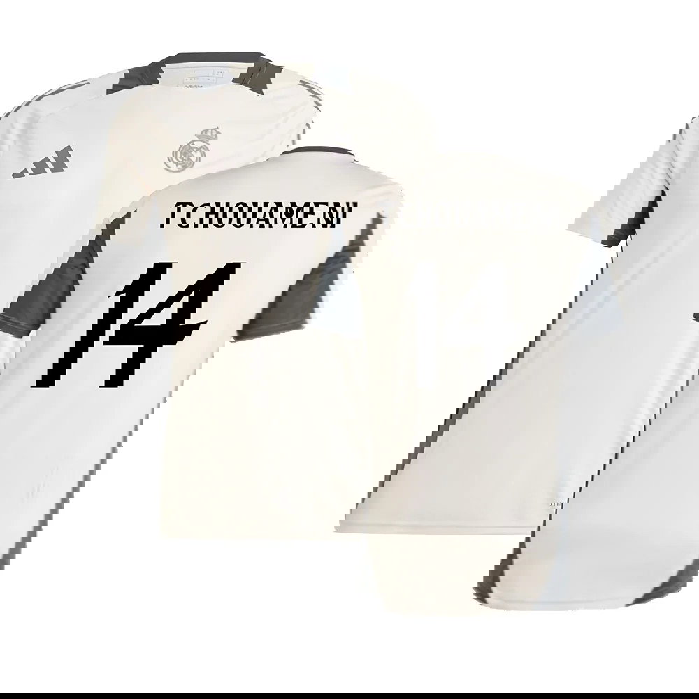 2024-2025 Real Madrid EU Training Jersey (Putty Mauve) (Tchouameni 14)