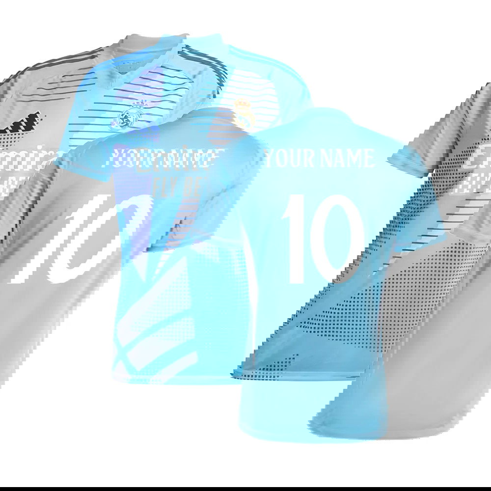 2024-2025 Real Madrid Home Goalkeeper Shirt (Blue) (Your Name)