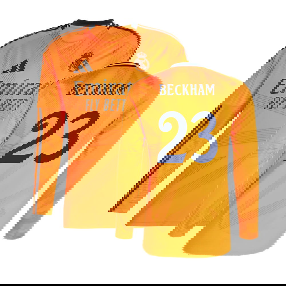 2024-2025 Real Madrid Long Sleeve Away Shirt (Beckham 23)