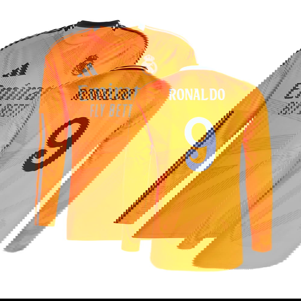2024-2025 Real Madrid Long Sleeve Away Shirt (Ronaldo 9)