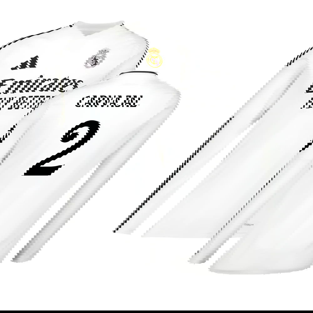 2024-2025 Real Madrid Long Sleeve Home Shirt (Carvajal 2)