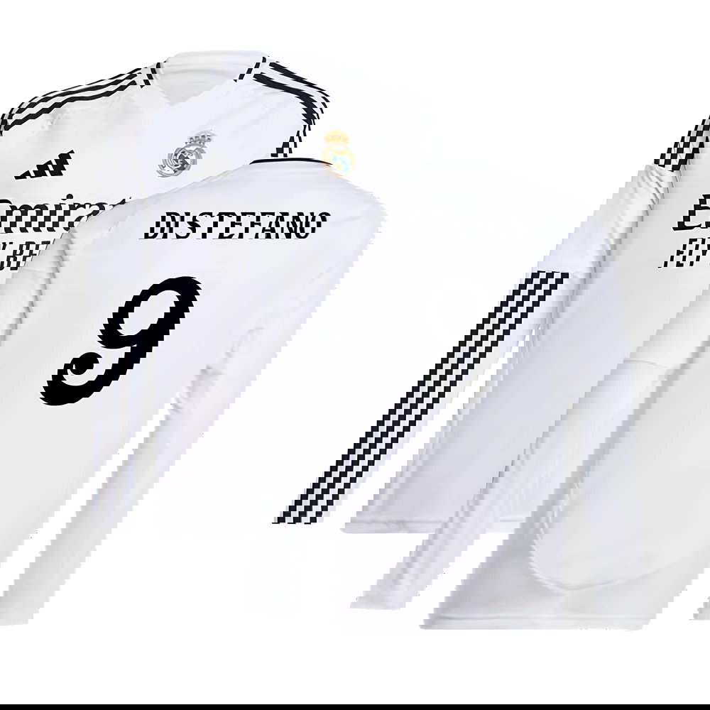 2024-2025 Real Madrid Long Sleeve Home Shirt (Kids) (Di Stefano 9)