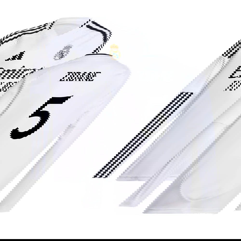 2024-2025 Real Madrid Long Sleeve Home Shirt (Kids) (Zidane 5)
