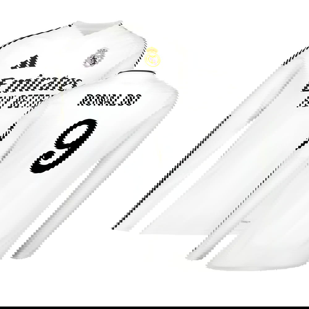 2024-2025 Real Madrid Long Sleeve Home Shirt (Ronaldo 9)