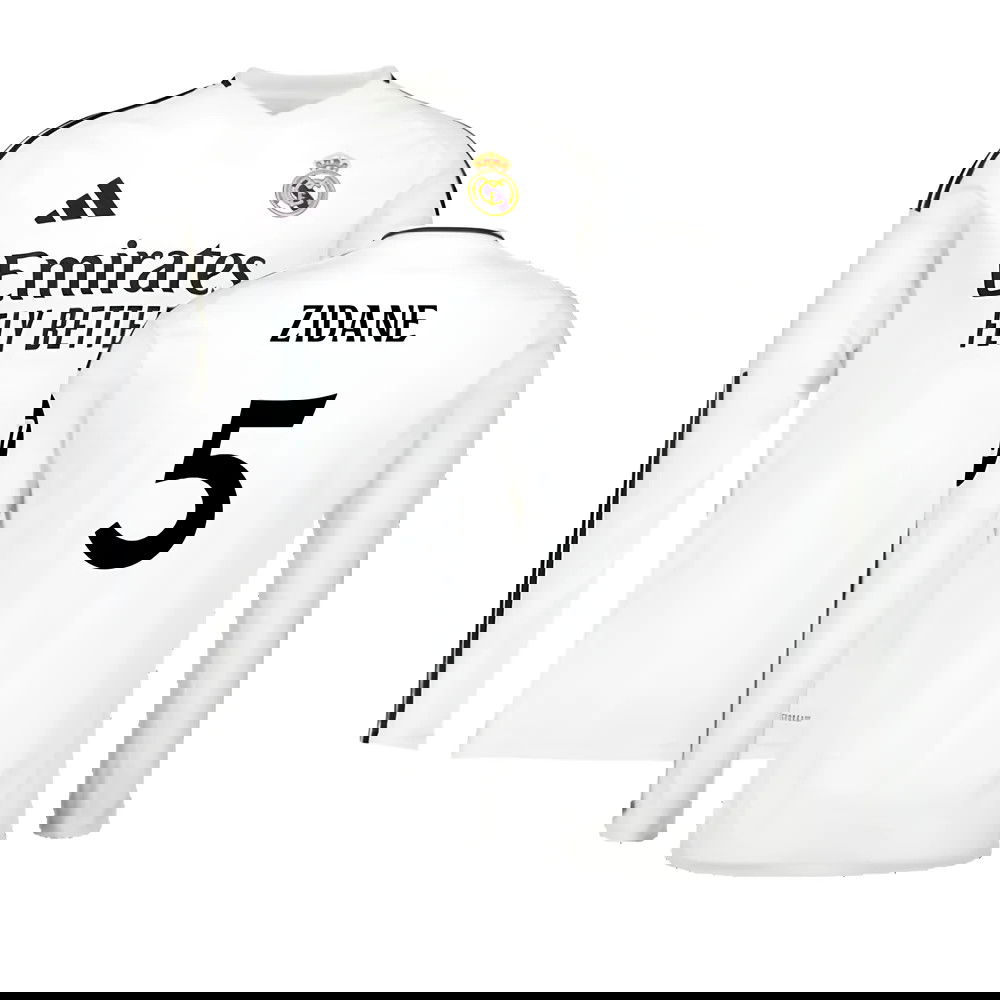 2024-2025 Real Madrid Long Sleeve Home Shirt (Zidane 5)