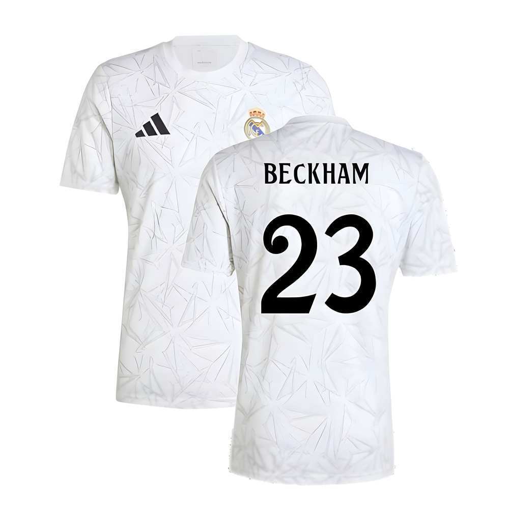 2024-2025 Real Madrid Pre-Match Shirt (White) (Beckham 23)