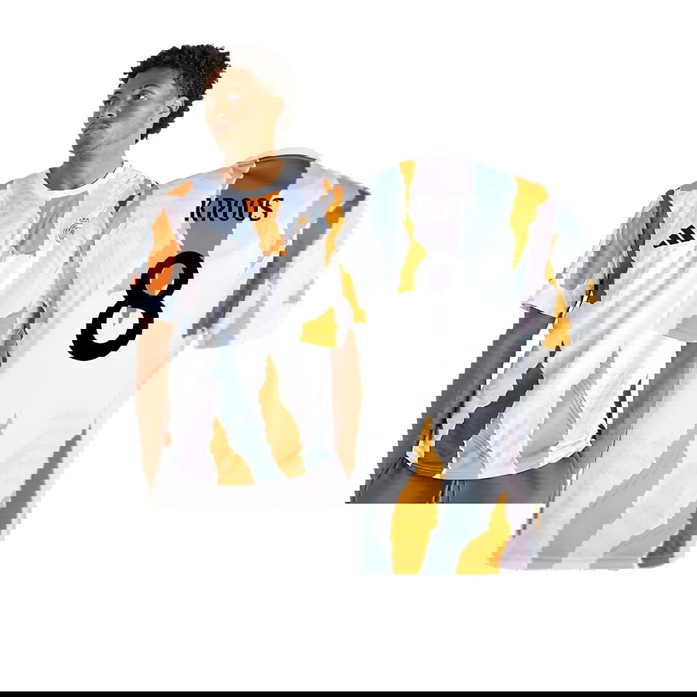 2024-2025 Real Madrid Pre-Match Shirt (White/Crew Orange) (Kroos 8)