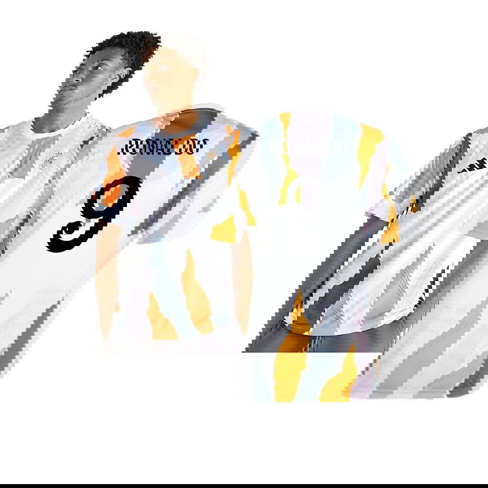 2024-2025 Real Madrid Pre-Match Shirt (White/Crew Orange) (Ronaldo 9)