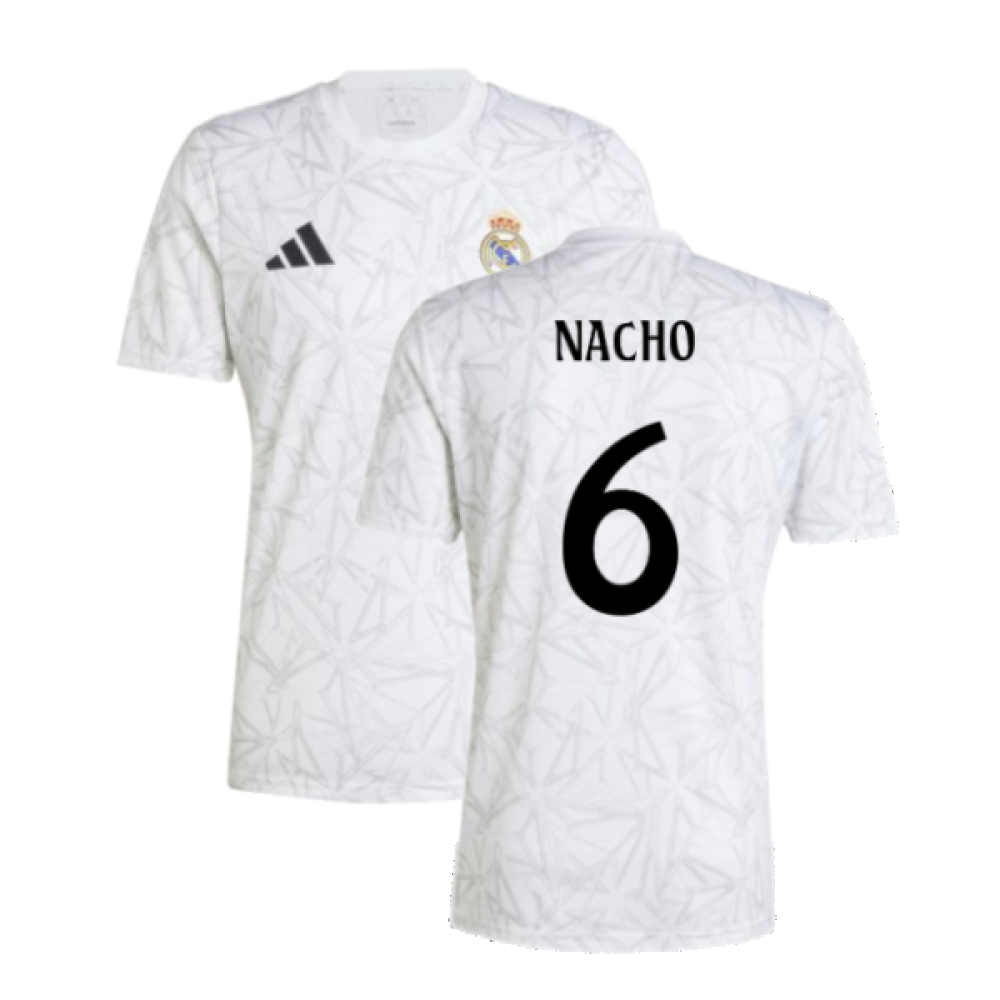 2024-2025 Real Madrid Pre-Match Shirt (White) (Nacho 6)