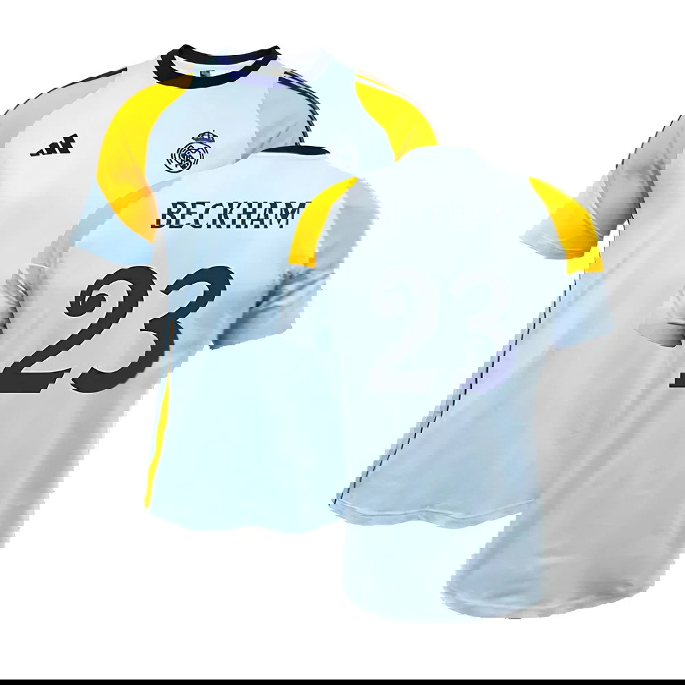 2024-2025 Real Madrid Training Tee (Glow Blue) (Beckham 23)