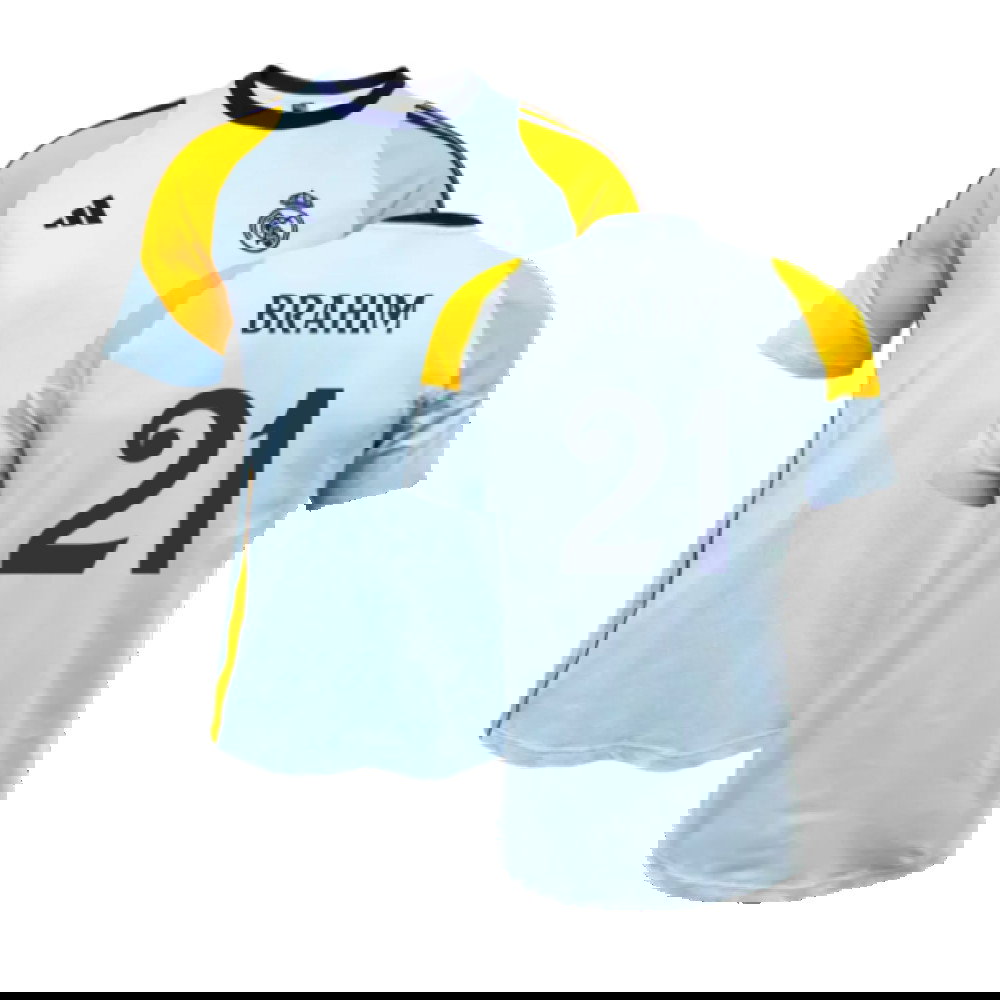 2024-2025 Real Madrid Training Tee (Glow Blue) (Brahim 21)