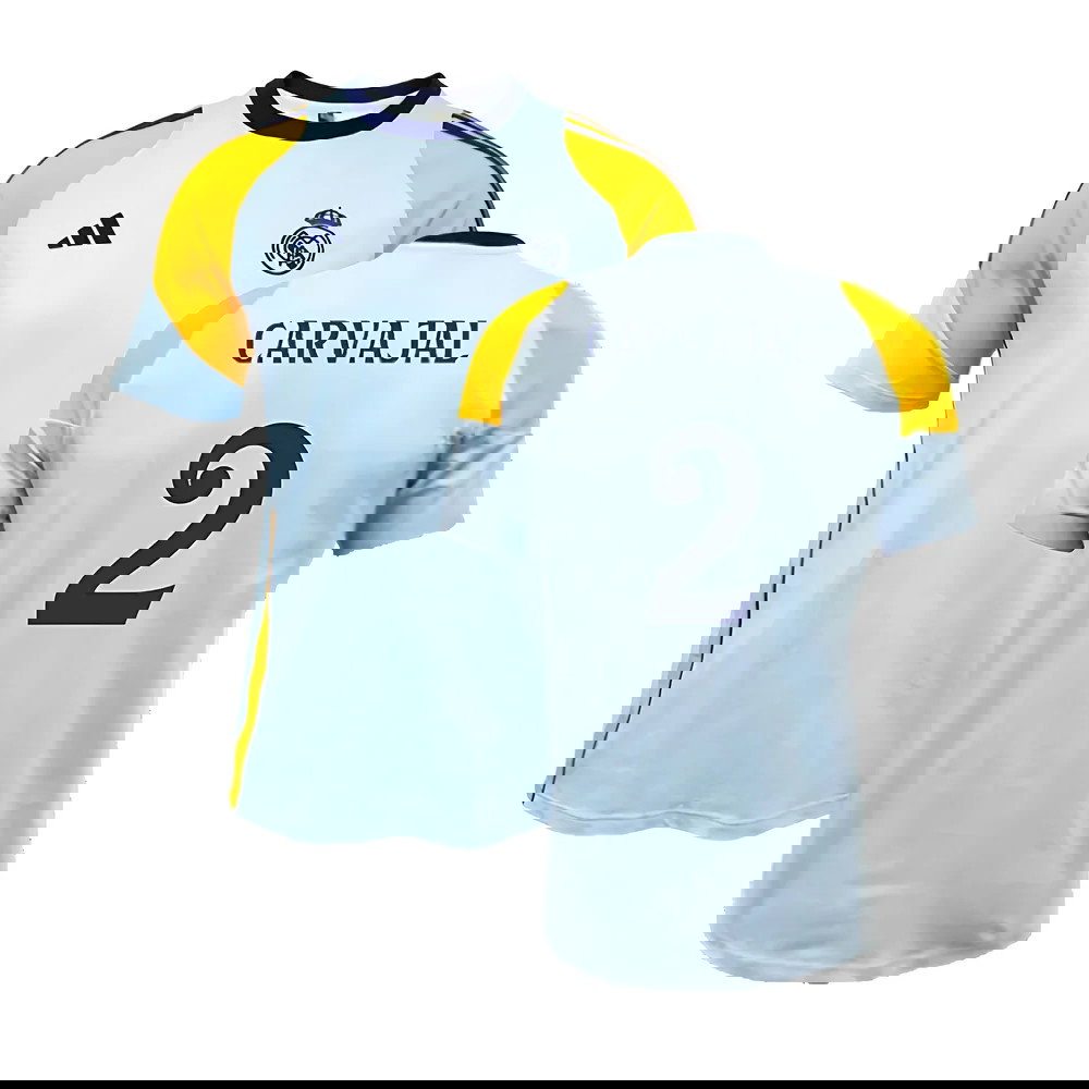 2024-2025 Real Madrid Training Tee (Glow Blue) (Carvajal 2)