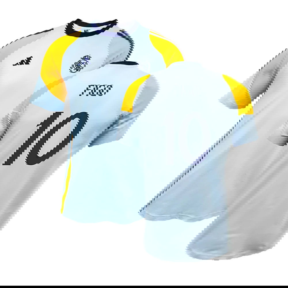2024-2025 Real Madrid Training Tee (Glow Blue) (Figo 10)