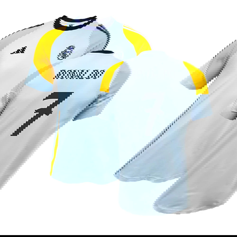 2024-2025 Real Madrid Training Tee (Glow Blue) (Ronaldo 7)