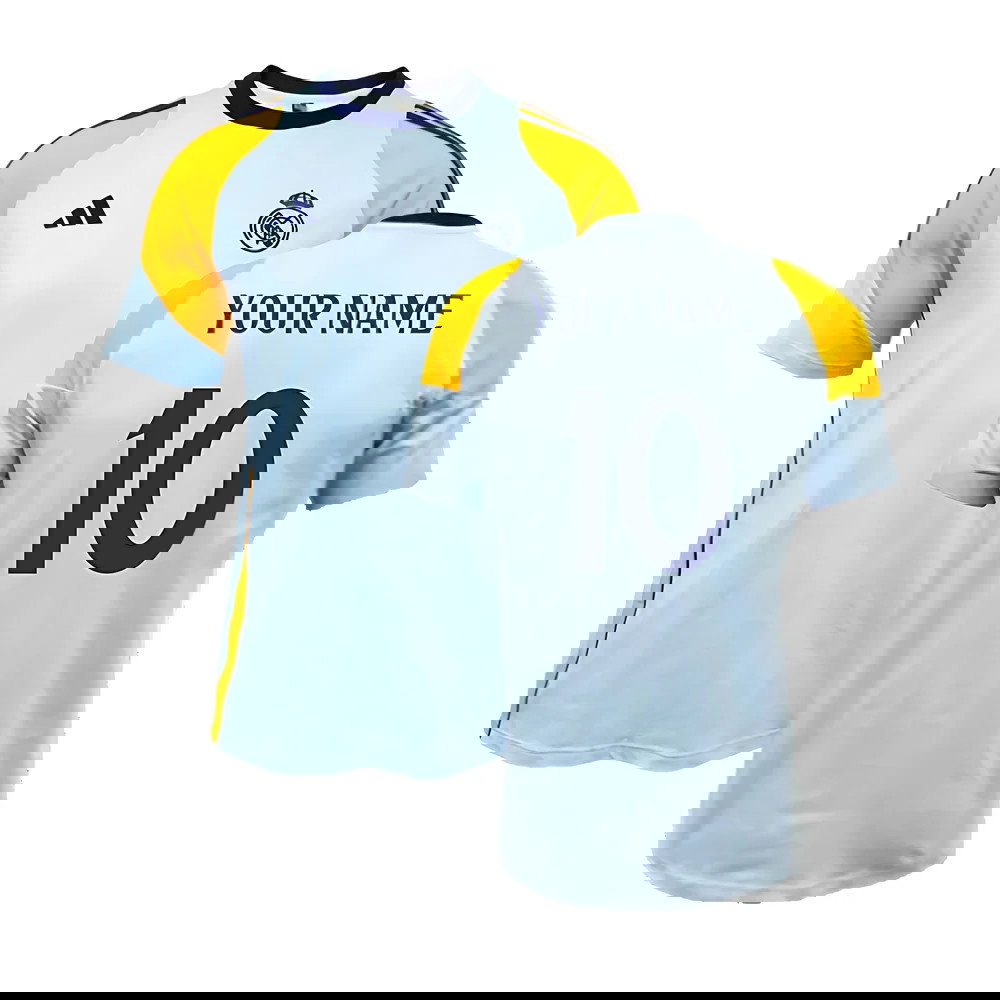 2024-2025 Real Madrid Training Tee (Glow Blue) (Your Name)