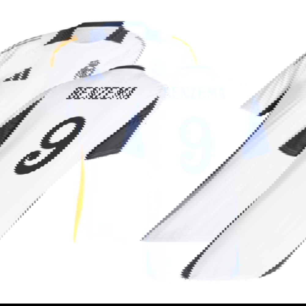 2024-2025 Real Madrid Training Tee (White) (Benzema 9)