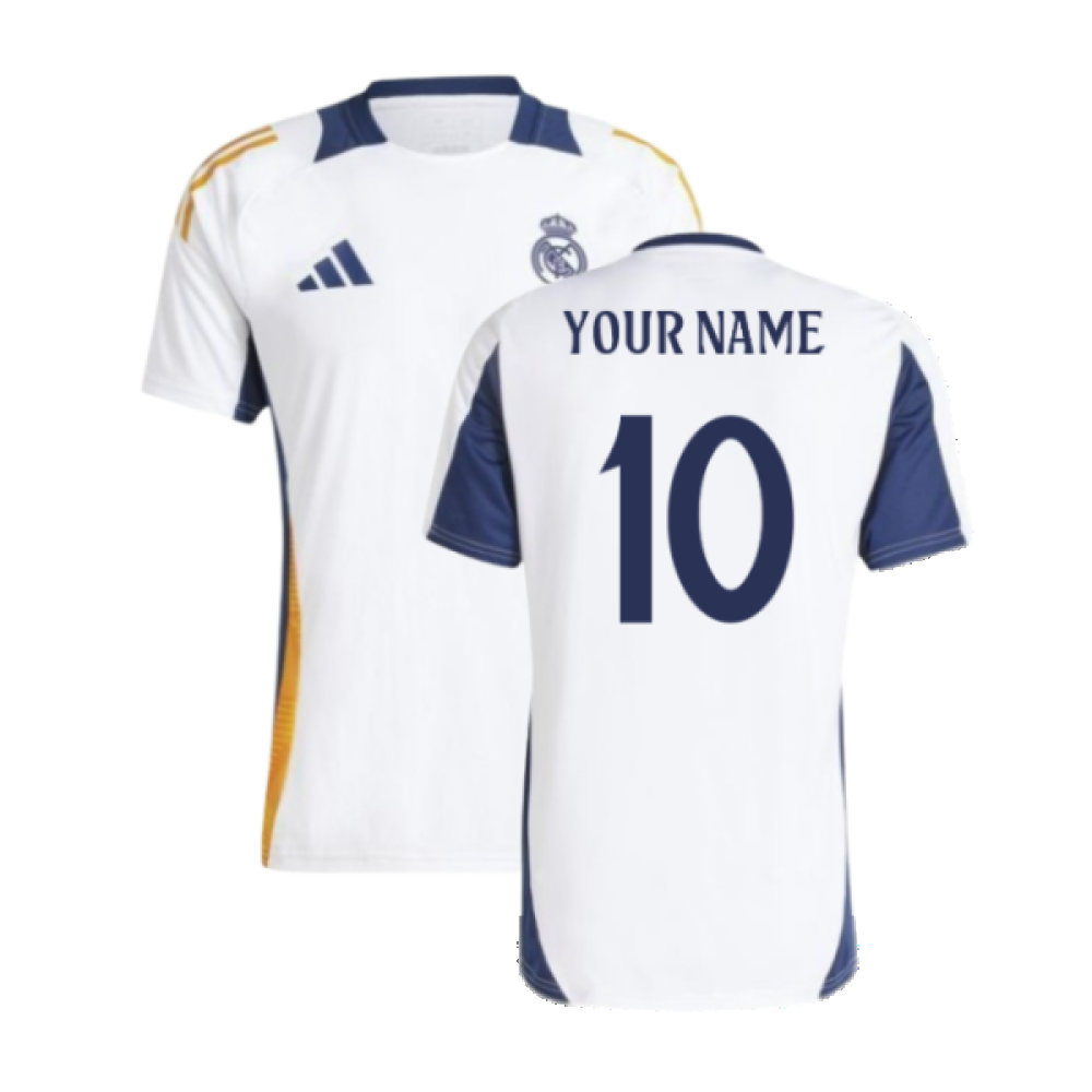 2024-2025 Real Madrid Training Tee (White) (Your Name)