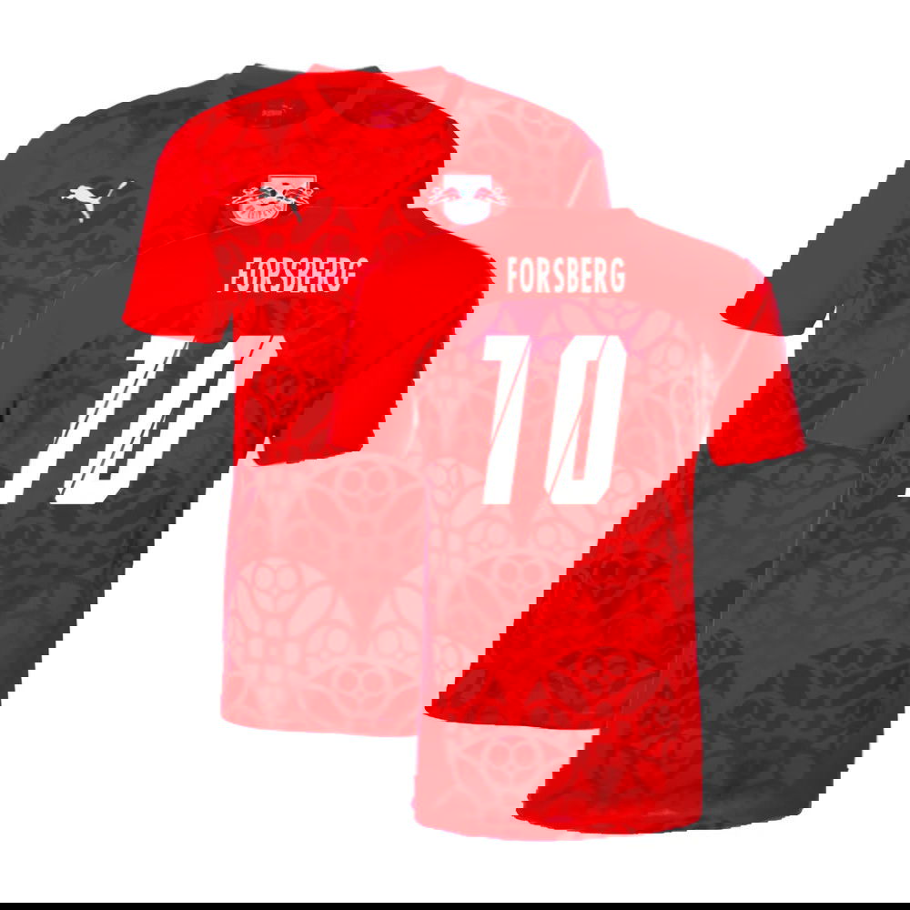 2024-2025 Red Bull Leipzig Pre-Match Shirt (Red) (Forsberg 10)