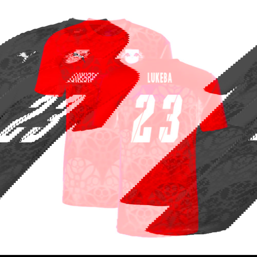 2024-2025 Red Bull Leipzig Pre-Match Shirt (Red) (Lukeba 23)