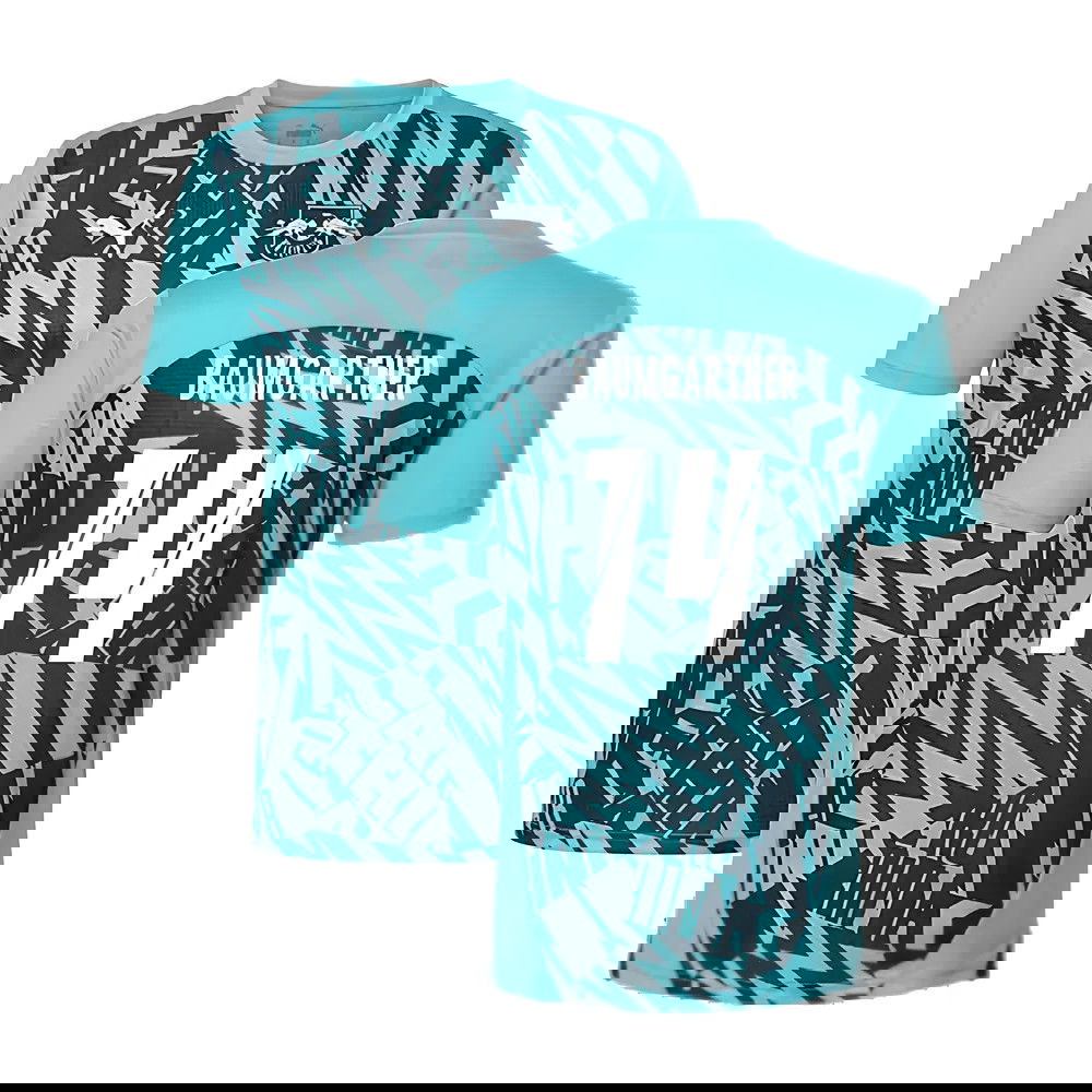 2024-2025 Red Bull Leipzig Pre-Match SS Shirt (Aqua) (Baumgartner 14)