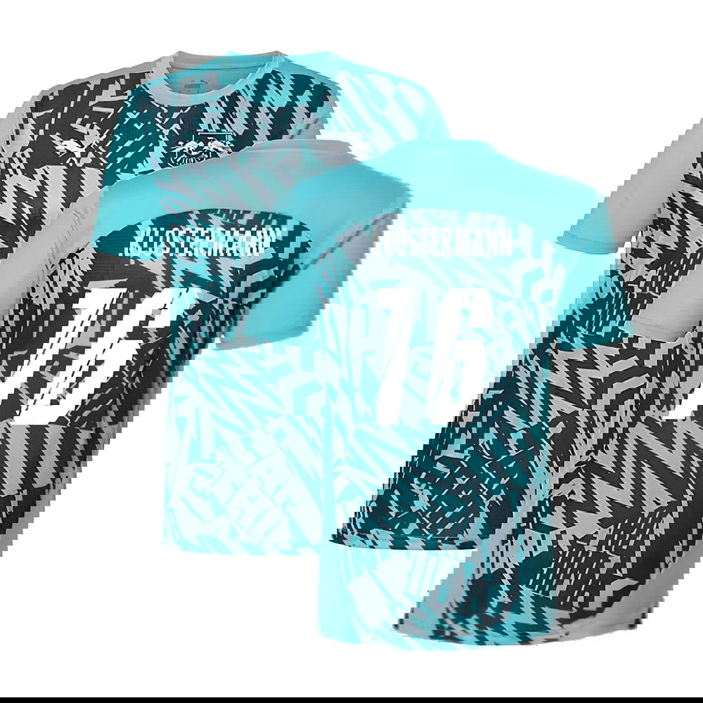 2024-2025 Red Bull Leipzig Pre-Match SS Shirt (Aqua) (Klostermann 16)