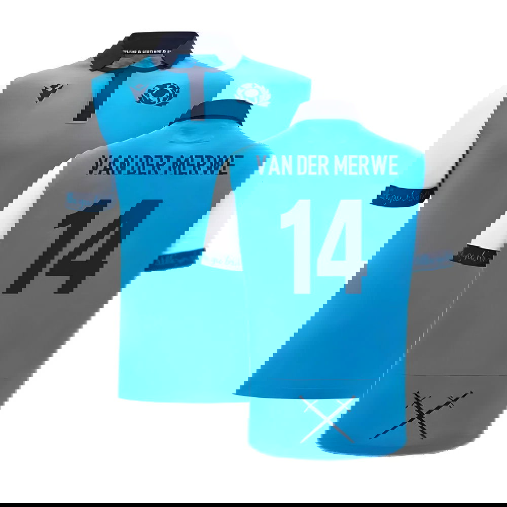2024-2025 Scotland Rugby Away SS Cotton Shirt (Kids) (Van Der Merwe 14)