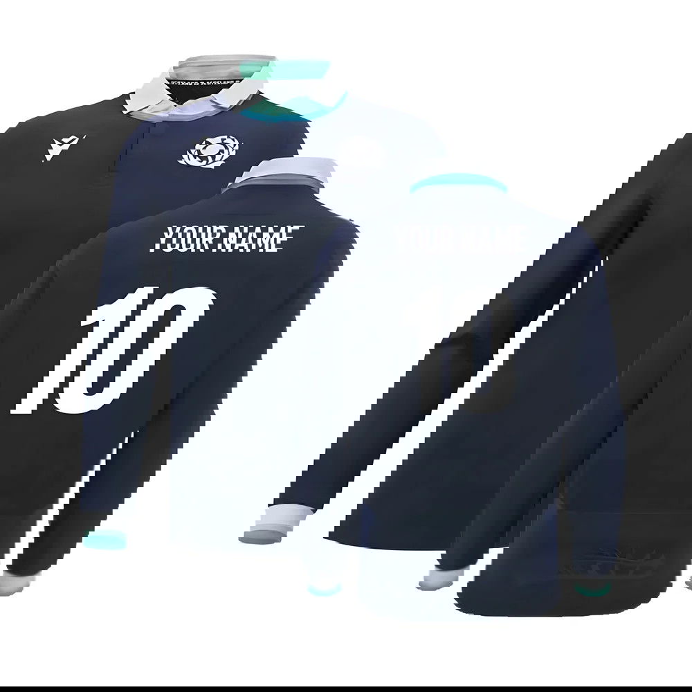 2024-2025 Scotland Rugby Home LS Cotton Shirt (Your Name)