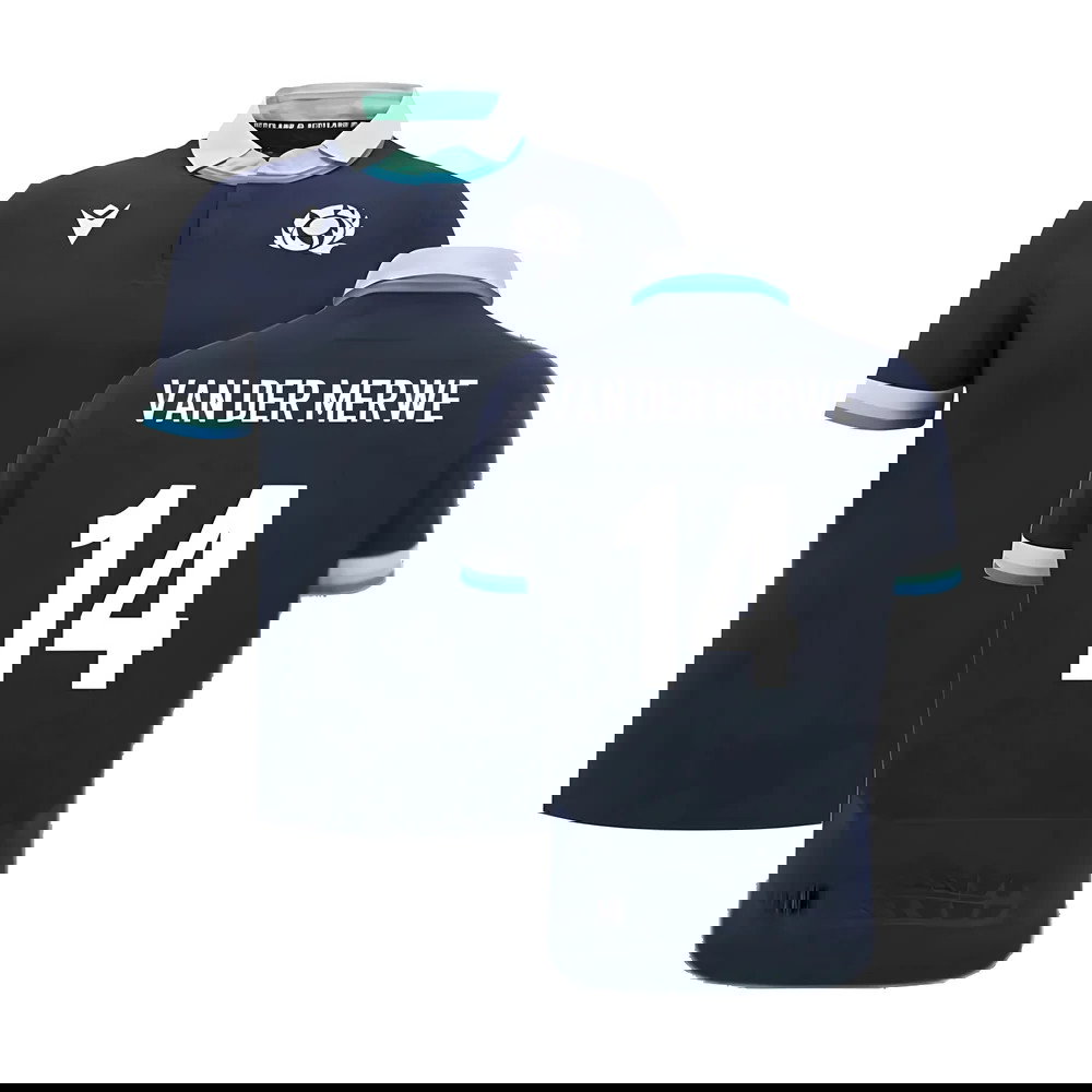 2024-2025 Scotland Rugby Home SS Cotton Shirt (Van Der Merwe 14)
