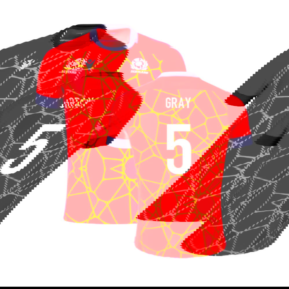 2024-2025 Scotland Rugby Training Jersey (Red) (Gray 5)