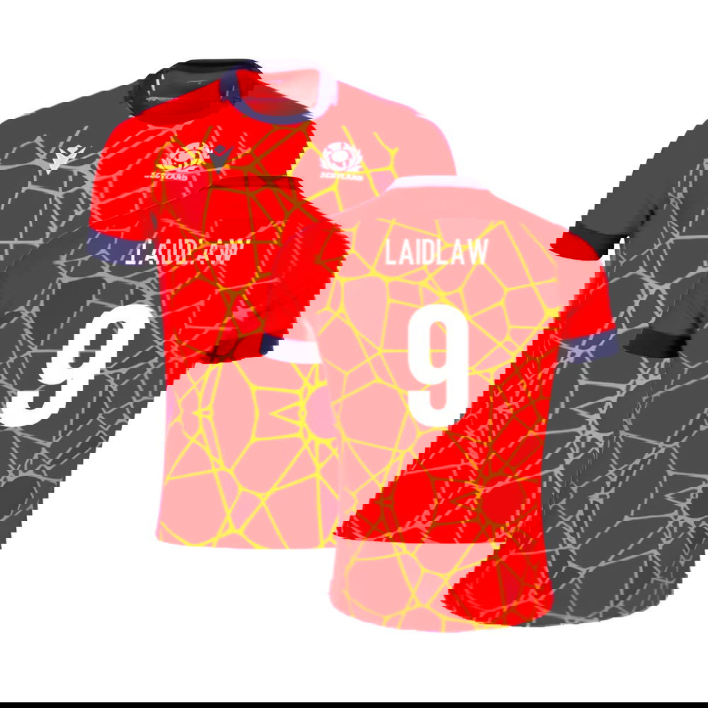 2024-2025 Scotland Rugby Training Jersey (Red) (Laidlaw 9)