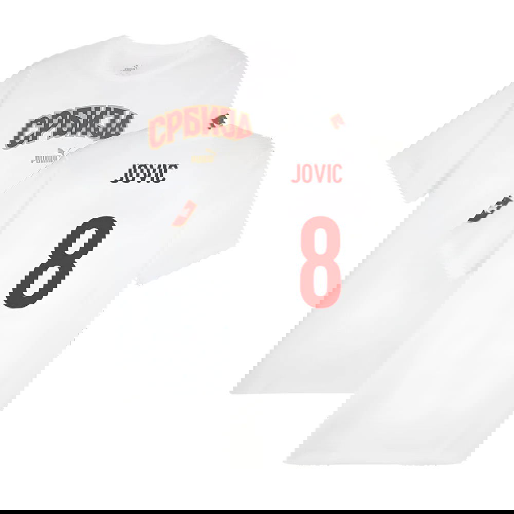 2024-2025 Serbia FtblIcons Tee (White) (Jovic 8)